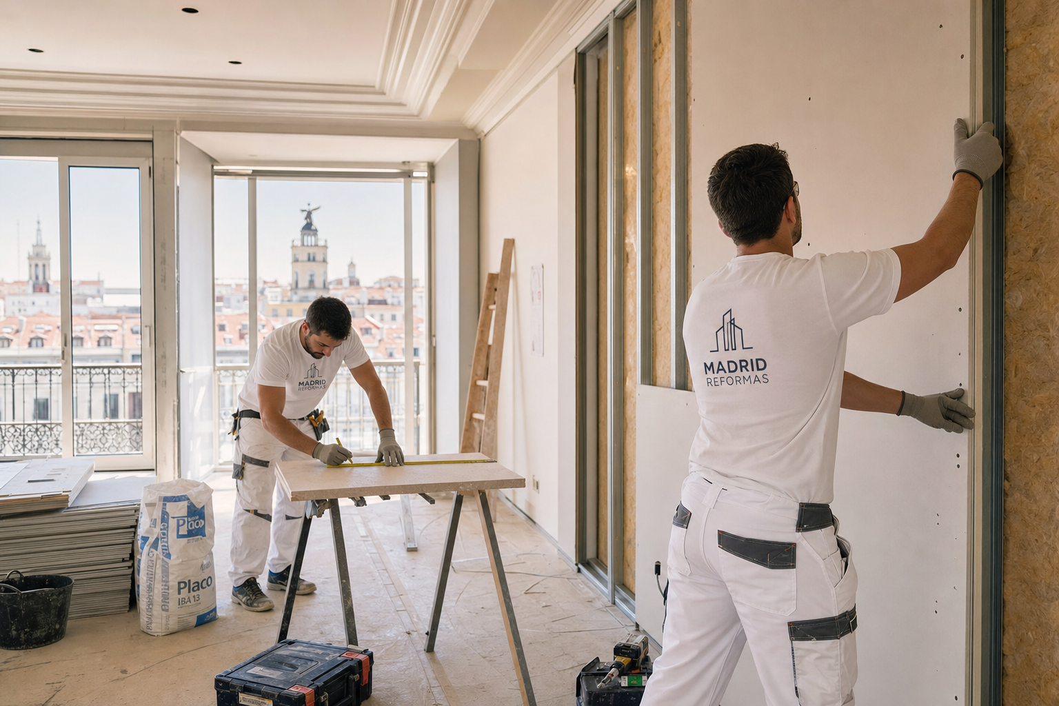 Reformistas trabajando en un proyecto de vivienda